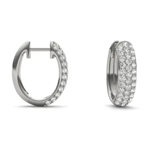 Pavé Mini Tube Hoop Earrings image, 