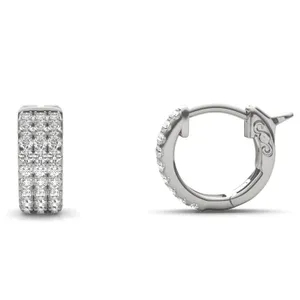 Three Row Huggie Hoop Earrings image, 