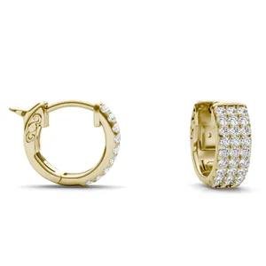 Three Row Huggie Hoop Earrings image, 