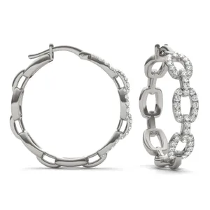 Chain Link Hoop Earrings image, 