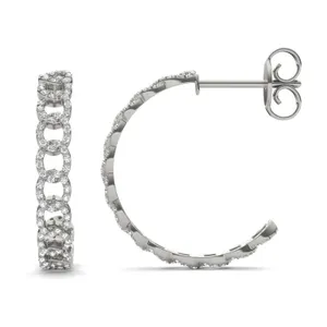 Pavé Chain Hoop Earrings 24mm image, 