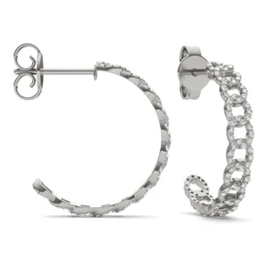 Pavé Chain Hoop Earrings 24mm image, 