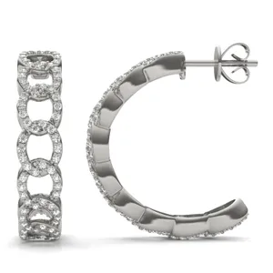 Pavé Chain Hoop Earrings 22mm image, 