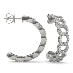Pavé Chain Hoop Earrings 22mm image, 