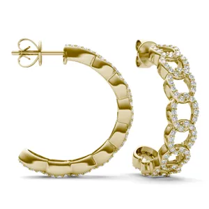Pavé Chain Hoop Earrings 22mm image, 