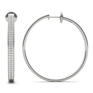 Seamless Pavé Channel Hoop Earrings image, 