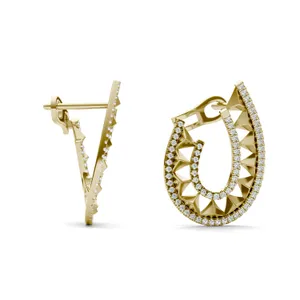 Duo Teardrop Ouro Hoop Earrings image, 