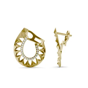 Solo Teardrop Ouro Hoop Earrings image, 