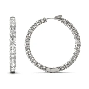 Round Brilliant Couture Inside Out Basket Hoop Earrings image, 