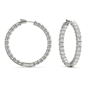 Round Brilliant Couture Inside Out Basket Hoop Earrings image, 