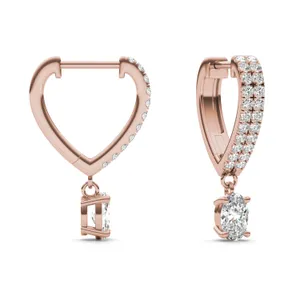 Angled Oval Drop Huggie Earrings image, 