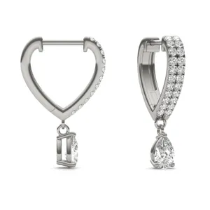 Angled Pear Drop Huggie Earrings image, 