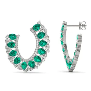 Emerald Azalea Open Hoop Earrings image, 