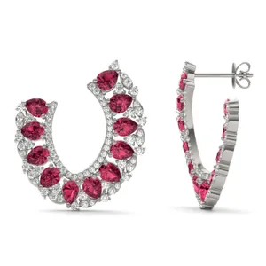 Ruby Azalea Open Hoop Earrings image, 