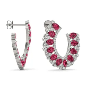 Ruby Azalea Open Hoop Earrings image, 