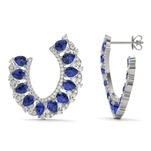 Sapphire Azalea Open Hoop Earrings image, 