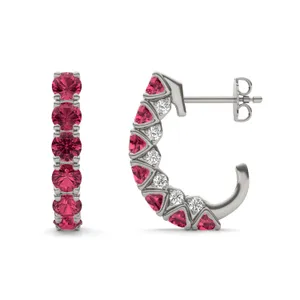 Ruby Mini J-Hoop Earrings image, 