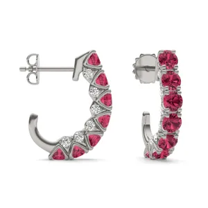 Ruby Mini J-Hoop Earrings image, 