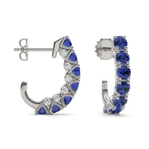 Sapphire Mini J-Hoop Earrings image, 