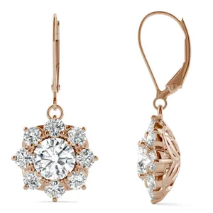 Signature Cluster Halo Drop Earrings image, 
