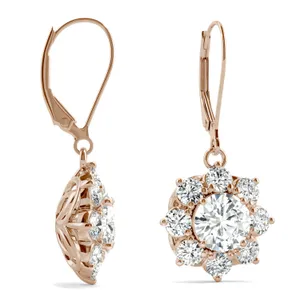 Signature Cluster Halo Drop Earrings image, 