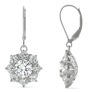 Signature Cluster Halo Drop Earrings image, Signature Cluster Halo Drop Earrings