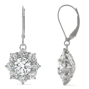 Signature Cluster Halo Drop Earrings image, 