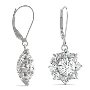 Signature Cluster Halo Drop Earrings image, 