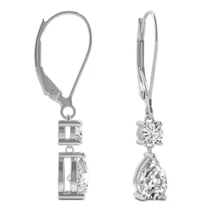 Two Stone Leverback Drop Earrings image, 