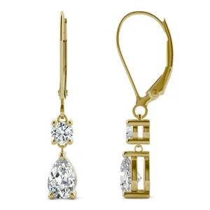 Two Stone Leverback Drop Earrings image, 