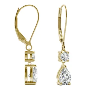 Two Stone Leverback Drop Earrings image, 