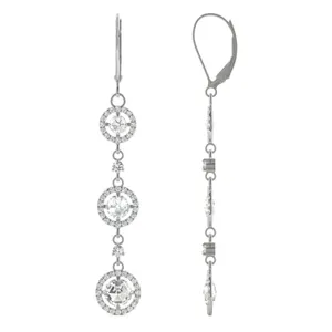 Triple Tier Halo Drop Earrings image, 