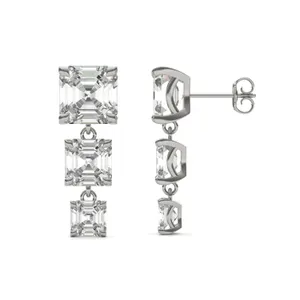 Asscher Three-Stone Graduated Drop Earrings image, 