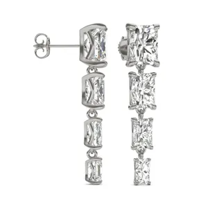 Radiant Four-Stone Graduated Drop Earrings image, 