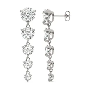 Round Brilliant Five-Stone Graduated Drop Earrings image, 