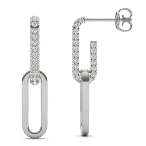 Pavé Paperclip Drop Earrings (5/8 ct. tw.) image, 