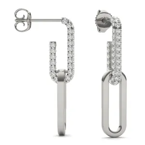 Pavé Paperclip Drop Earrings (5/8 ct. tw.) image, 