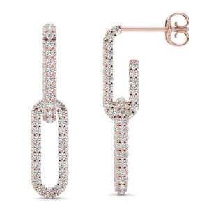 Pavé Paperclip Drop Earrings (1 1/3 ct. tw.) image, 