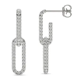 Pavé Paperclip Drop Earrings (1 1/3 ct. tw.) image, 