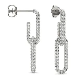 Pavé Paperclip Drop Earrings (1 1/3 ct. tw.) image, 