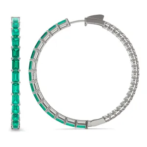 Emerald Dyad Hoop Earrings image, 