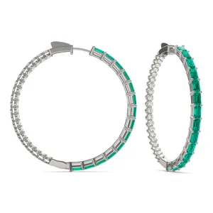 Emerald Dyad Hoop Earrings image, 