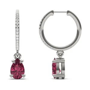 Ruby Huggie Drop Earrings image, 