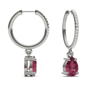 Ruby Huggie Drop Earrings image, 