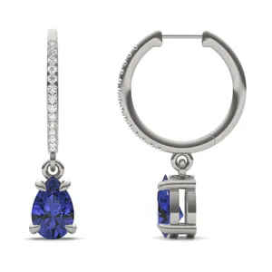 Sapphire Huggie Drop Earrings image, 