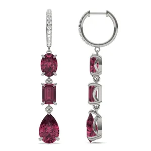 Ruby Rio Three-Stone Drop Earrings image, 