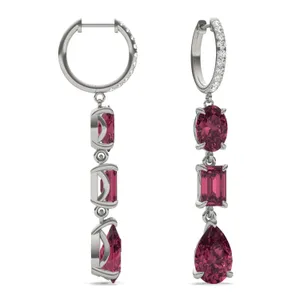 Ruby Rio Three-Stone Drop Earrings image, 