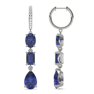 Sapphire Rio Three-Stone Drop Earrings image, 