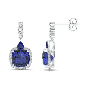 Sapphire Deco Drop Earrings image, 