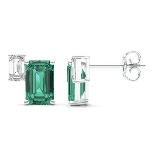 Emerald Duet Stud Earrings image, 
